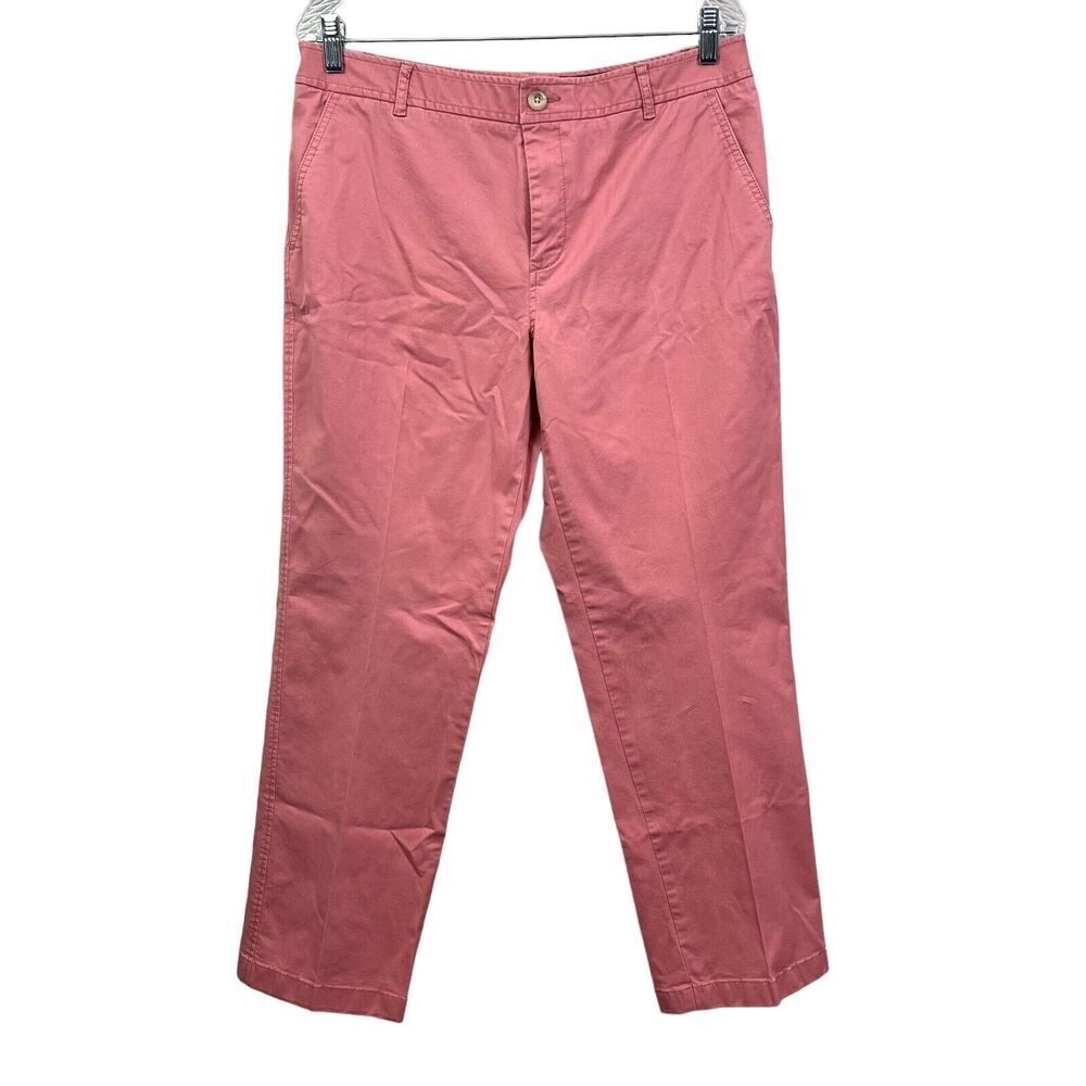 L.L Bean Favorite Fit Jeans Straight Stretch Pockets Zip Fly Salmon Women Sz 34*